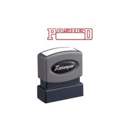 SHACHIHATA INC. Xstamper® Pre-Inked Message Stamp, POSTED, Date, 1-5/8" x 1/2", Red 1211